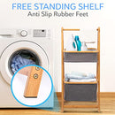 SereneLife 2-Tier Fold Out Hamper Shelf Storage - Space Saving Collapsible - Like New