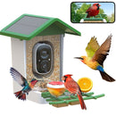MADTASK SMART BIRD FEEDER WITH CAMERA, SOLAR POWERED BIRDHOUSE - GREEN WHITE - Brand New