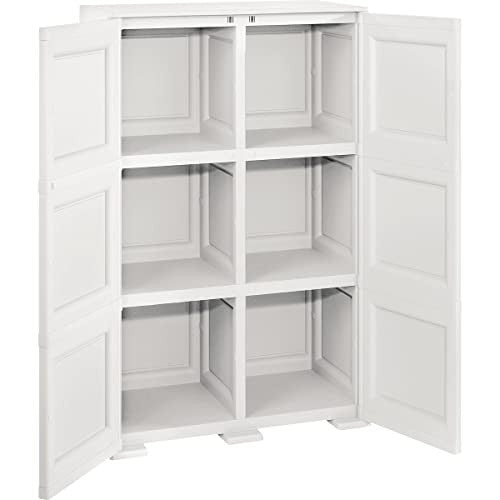 CLEVERMADE OMNIMODUS PLASTIC STORAGE CABINET WITH DOORS MEDIUM - CREAM - Like New