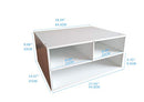 JulieHome Wood Two-Tier Printer Fax Stands Shelf Paper Organizer B07HT1RKS3 - Brand New