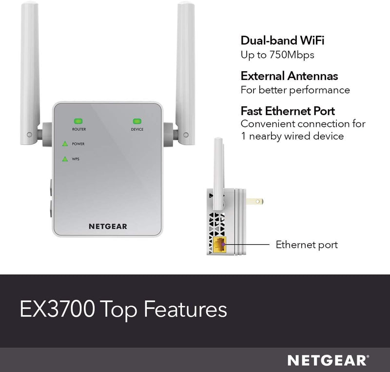 NETGEAR Wi-Fi Range Extender EX3700 - White Like New