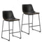 NEWBULIG COUNTER HEIGHT BARSTOOLS WITH LEATHER BACK SET OF 2 26" - BLACK - Like New