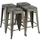 Yaheetech 24" Metal Barstools Set of 4 Counter Height Backless Stools - Like New