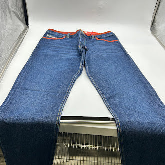 DIESEL BLUE DENIM TROUSERS - SIZE: MEN 33W X 32L - DARK DENIM BLUE - Brand New