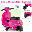 COSTWAY KIDS RIDE ON MOTORCYCLE WITH TRAINING WHEELS 6V BATTERY 26"X20" - PINK - Like New