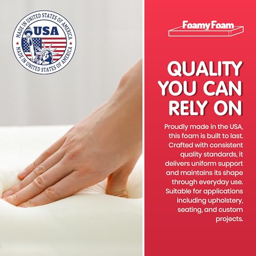 FOAMYFOAM HIGH DENSITY 1 INCH THICK, 30 INCH WIDE, 84 INCH LONG UPHOLSTERY FOAM - Like New