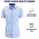 GALAXY BY HARVIC MENS SLIM FIT SHORT SLEEVE SHIRT - SIZE: S - LIGHT BLUE - Brand New