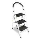 TCE 3 Step Ladder, 400lbs Ergonomic Folding Stool, ATRJZ9023BU, Torin - Black - Like New