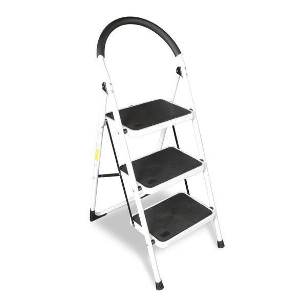 TCE 3 Step Ladder, 400lbs Ergonomic Folding Stool, ATRJZ9023BU, Torin - Black - Like New