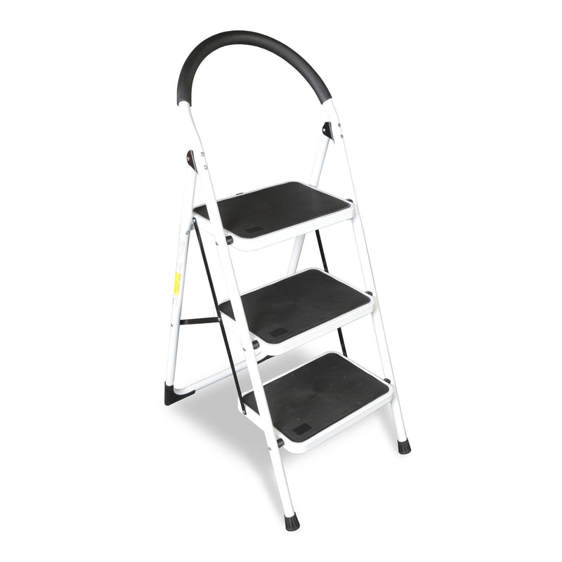TCE 3 Step Ladder, 400lbs Ergonomic Folding Stool, ATRJZ9023BU, Torin - Black - Like New
