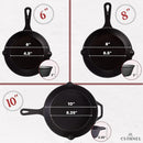 Cuisinel Cast Iron Skillets Set 3-Piece: 6" + 8" + 10" Cookware - Black - Like New