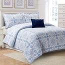 Style Quarters Queen Comforter Set 3 Pieces Geometric Boho Bedding Sets -Blue - Brand New