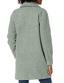AMAZON ESSENTIALS WOMEN's TEDDY BEAR FLEECE OVERSIZED JACKET SIZE MEN M - SAGE - Like New