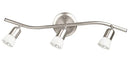 3 Light Track Lighting Wall or Ceiling Light Fixture Adjustable Brushed Nickel - Brand New