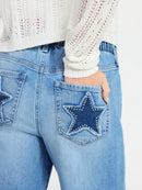 NO BOUNDARIES HIGH RISE BAGGY WIDE LEG JEANS 32”INSEAM SIZE MEDIUM - BLUE JEAN - Brand New