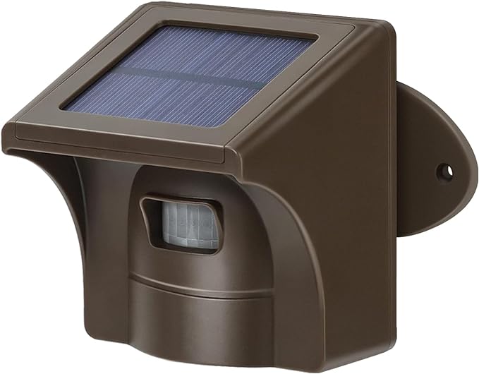 eMACROS Long Range Solar Wireless Alarm Outdoor Weather Resistant HS002C - BROWN Like New