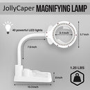 JOLLYCAPER MAGNIFYING GLASS WITH LIGHT AND STAND/5X 10X MAGNIFYING LAMP - WHITE - Like New