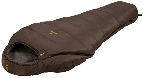 BROWNING CAMPING KENAI -20 DEGREE WIDE MUMMY SLEEPING BAG 40" X 86" - CLAY/BLACK - Like New