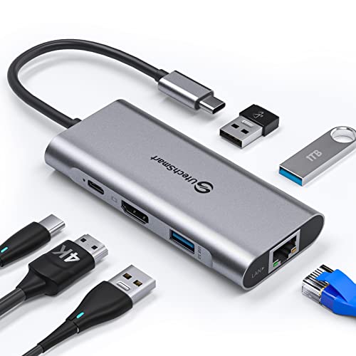 UTECHSMART USB C HUB USB C ETHERNET MULTIPORT ADAPTER HDMI 4K UCN3273 - SILVER Like New