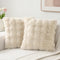 Volcanics Pack of 2 Plush Faux Wool Decorative Throw Pillow Covers 20x20" Beige - Like New