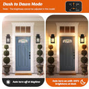 KONDRAS MOTION SENSOR OUTDOOR WALL LIGHT, DUSK TO DAWN, 0814-BLK - BLACK - Like New