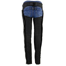 Milwaukee Leather SH1956 Women's 'Winged' Black Textile Chaps - X-Large - Brand New