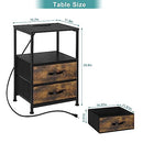 ETELI NIGHTSTAND WITH CHARGING STATION BEDSIDE TABLE NX-R917-HS - BLACK/BROWN - Like New