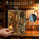 CUIWOS BOOK NOOK KIT, CLASSIC EDITION, DIY MINIATURE WOODEN PUZZLE, BROWN - Like New