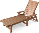 QOMOTOP CHAISE LOUNGE OUTDOOR, 5 ADJUSTABLE BACKRESTS LOUNGE CHAIR - BROWN - Like New