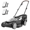 Litheli 18" 40V Brushless Lawn Mower Garden Yards Lightweight 2x4Ah, Gray/Black - Like New