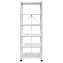 Origami RB Foldable 6 Tier Storage Rack with Wheels, Tall/Slim Model - White - Like New