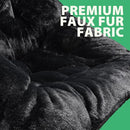 OAKHAM Comfy Chair for Adults, Soft Faux Fur Folding Lounge, X-Large -Black - Like New