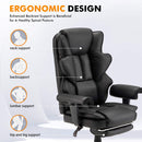 HOMREST 6-POINT MASSAGE OFFICE CHAIR HEAT ADJUSTABLE EXECUTIVE - Scratch & Dent