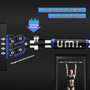 UMI PULL UP BAR ADJUSTABLE PULL UP BAR 200KG SCREWLESS FITS DOOR 72-92CM - BLUE - Brand New