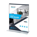 Adir T-Shaped Base Sign Holder, Portrait-Style Ad Frame, 8.5 x 11" (12 Pack) - Brand New