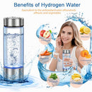 HYDROGEN WATER BOTTLE, PORTABLE HYDROGEN WATER GLASS BOTTLE, 420ML - CLEAR/SS - Like New