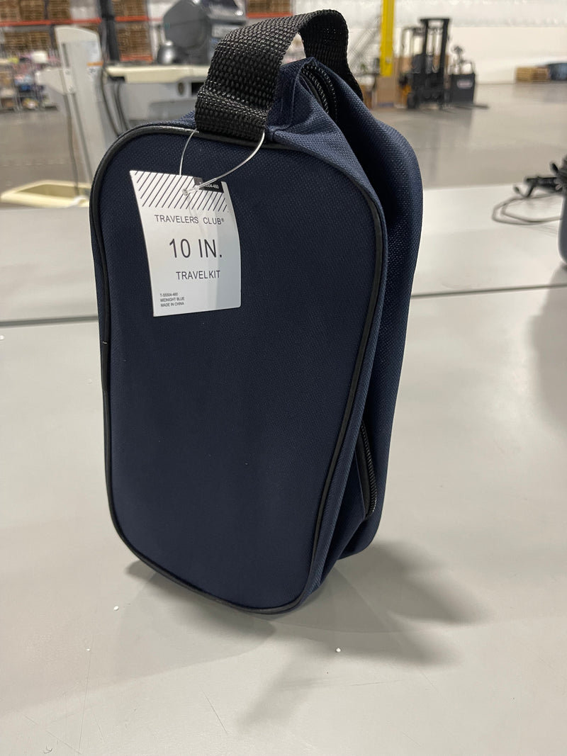 TRAVELERS CLUB 10" TRAVEL KIT TOILETRY BAG CASE - MIDNIGHT BLUE - Like New