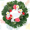 January Summer Wreath for Front Door with Lights 20 Inch Hawaii Flower Wreath - Like New