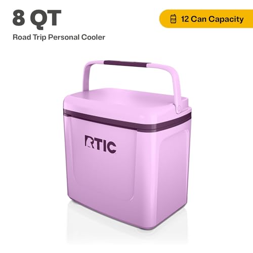 RTIC ROAD TRIP PERSONAL COOLER, 8 QT, 12 CAN HARD-SIDED COOLER - LAVENDER/PLUM - Like New