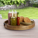 Gourmet Basics by Mikasa 5261664 Round Lazy Susan Serving Tray, 18" x 18", Mango - Brand New