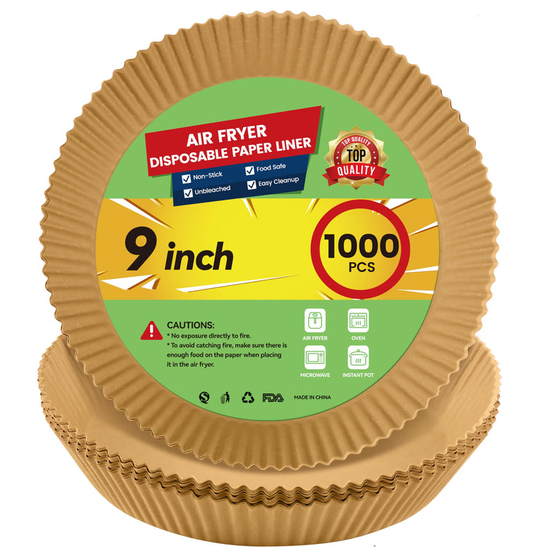 Upgraded Air Fryer Disposable Paper Liners - 1000 Pcs Thickened Deeper 9" - Brand New