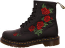 Dr. Martens Womens 1460 Vonda Floral Leather Lace Up Boots Softy T Black 5 - Brand New