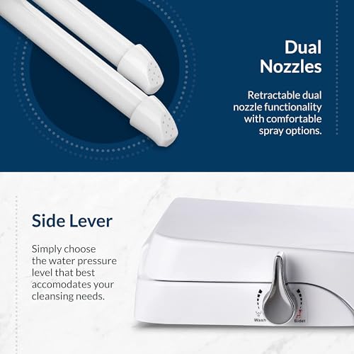 BIO BIDET SLIM ZERO NON ELECTRIC BIDET TOILET SEAT ELONGATED, LOW PROFILE SEAT - Brand New