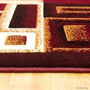 Allstar 5x7 Red Abstract Machine Carved Rectangular Accent Rug B072165PP6 - NEW - Brand New