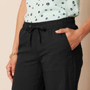 AMAZON ESSENTIALS WOMEN'S LINEN BLEND RELAXED FIT WIDE LEG BLACK SIZE S - Brand New