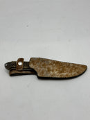 VETUS Damascus Hunting Knife w/ Ram's Horn Handle - Like New