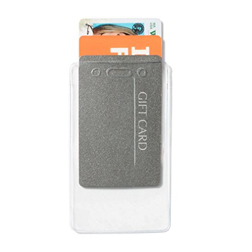 AMAZON BASICS ID BADGE HOLDERS, VERTICAL CLEAR 2.55" X 4.41", PACK OF 50 - CLEAR - Brand New