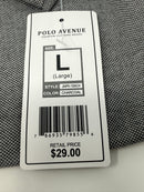 POLO AVENUE PREMIUM CLOTHING MEN'S SHIRT - SIZE: MEN L - CHARCOAL - Brand New