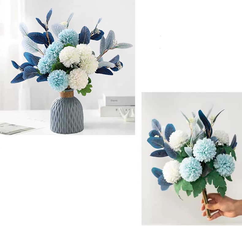 LADADA ARTIFICIAL FLOWERS WITH VASES ARTIFICIAL FLOWER ARRANGEMENTS - BLUE - Like New