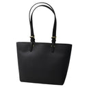 MICHAEL KORS JET SET VEGAN LEATHER DOUBLE POCKET TOTE - BLACK/SILVER - Like New